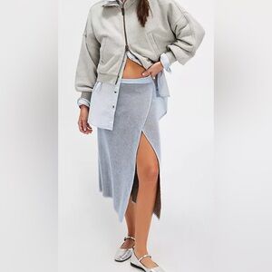 Celmo for Free People Large NWT Wrap Sky Blue Midi Skirt